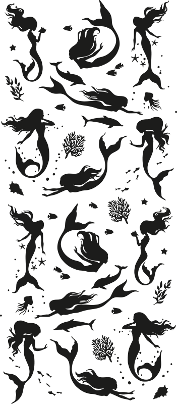 Covor de vinil pentru baie cu sirene - TenStickers