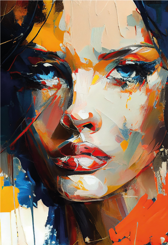 Covor de vinil pentru baie pictură facială colorată - TenStickers