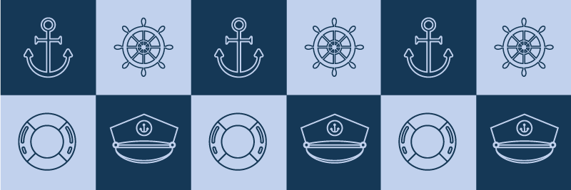 Covor de vinil pentru baie cu simboluri marine - TenStickers