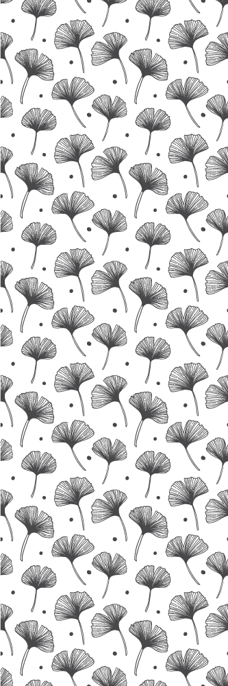 Covor de vinil pentru baie model frunze de gingko alb - TenStickers