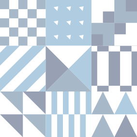Covor de vinil pentru baie model geometric albastru - TenStickers