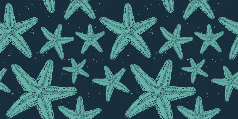 Covor de vinil pentru baie starfish nuanțe de albastru - TenStickers