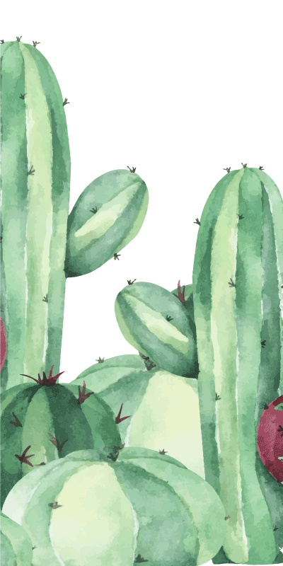Covor de vinil pentru baie plante cactus - TenStickers