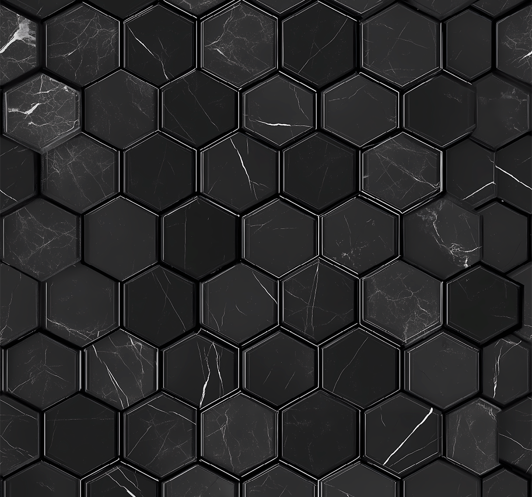 Covor de vinil pentru baie hexagon negru - TenStickers