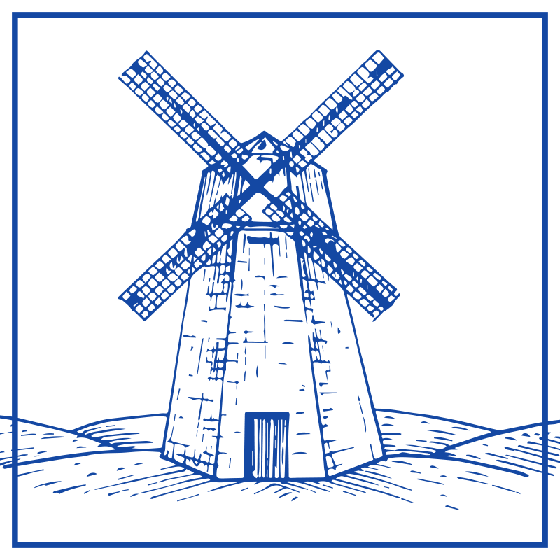 Covor de vinil pentru bucătărie moara albastră delft - TenStickers