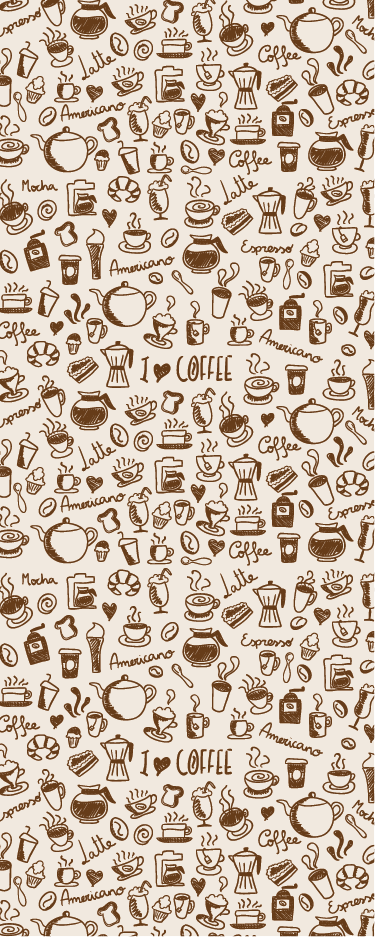 Covor de vinil pentru bucătărie cu desene de cafea - TenStickers