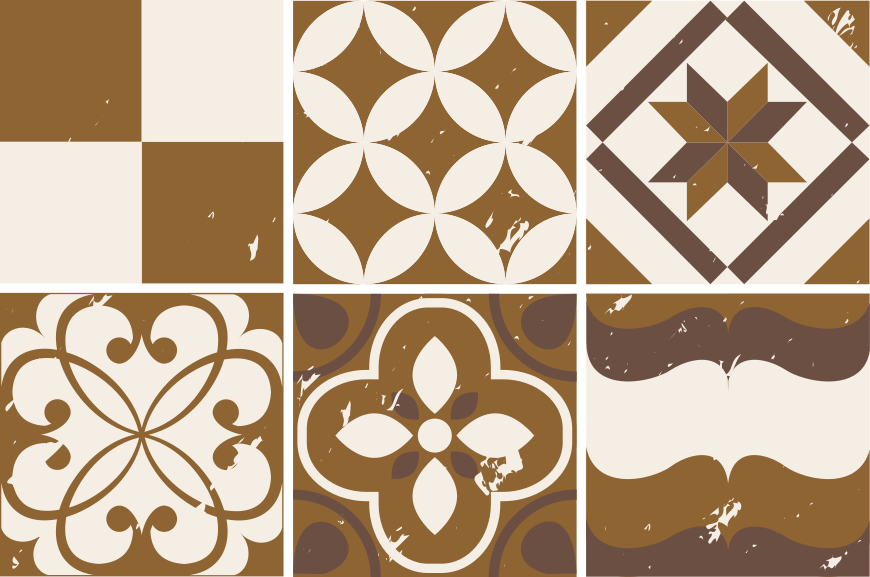 Covor de vinil pentru bucătărie design ciment maro - TenStickers