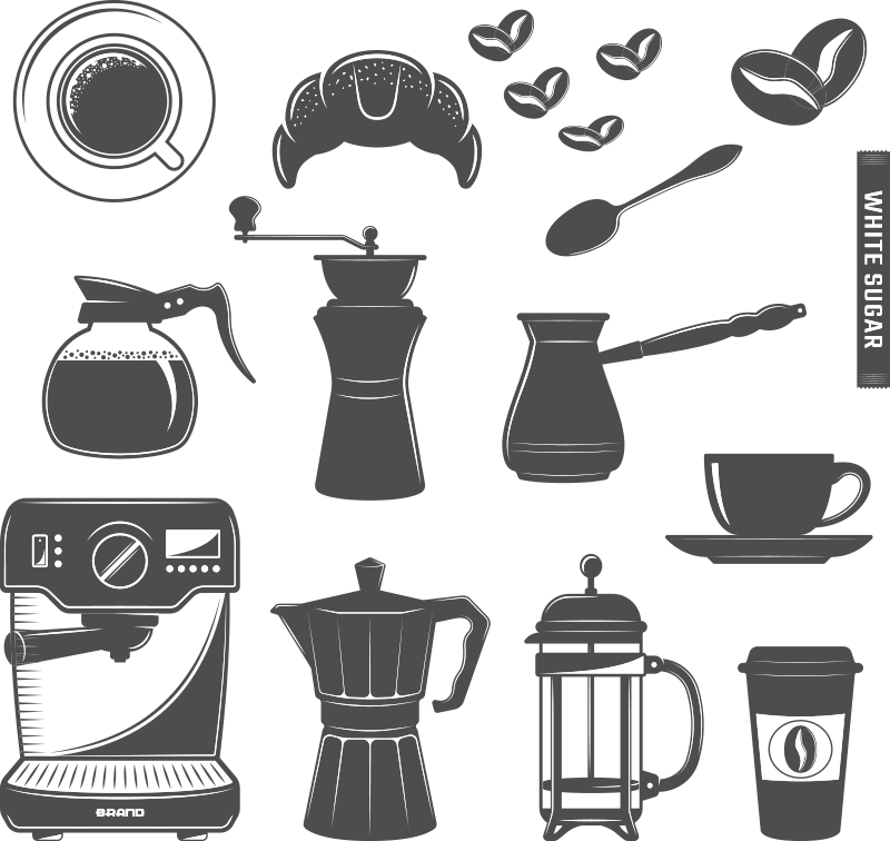 Covor de vinil pentru bucătărie set de cafea - TenStickers