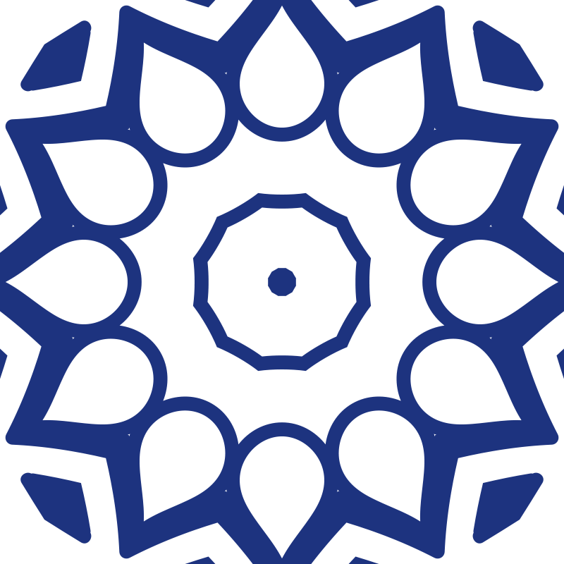 Covor de vinil pentru bucătărie flori mandala albastru delft - TenStickers