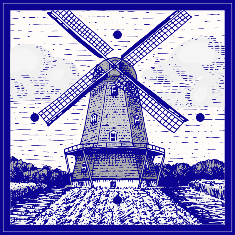 Covor de vinil pentru bucătărie albastru delft - TenStickers