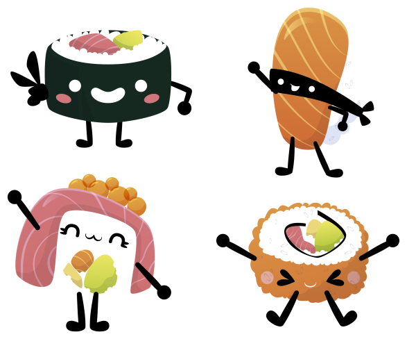 Covor de vinil pentru bucătărie sushi drăguț - TenStickers