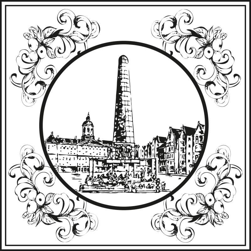 Covor de vinil pentru bucătărie piața dam din amsterdam - TenStickers