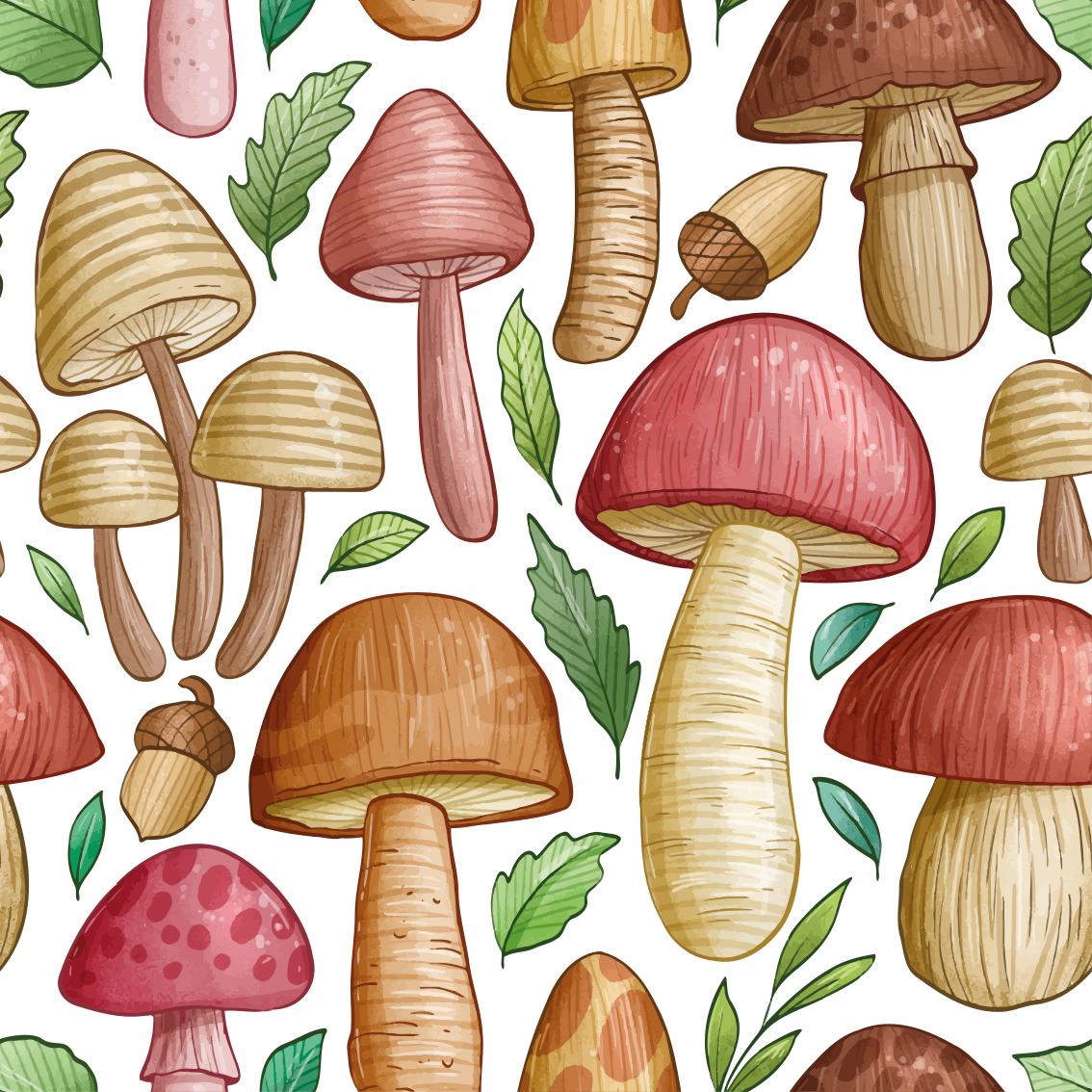 Covor de vinil pentru bucătărie cu ciuperci diverse - TenStickers