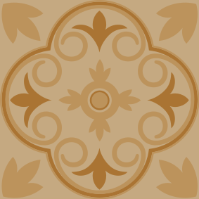 Covor de vinil pentru bucătărie model floral vintage bej - TenStickers