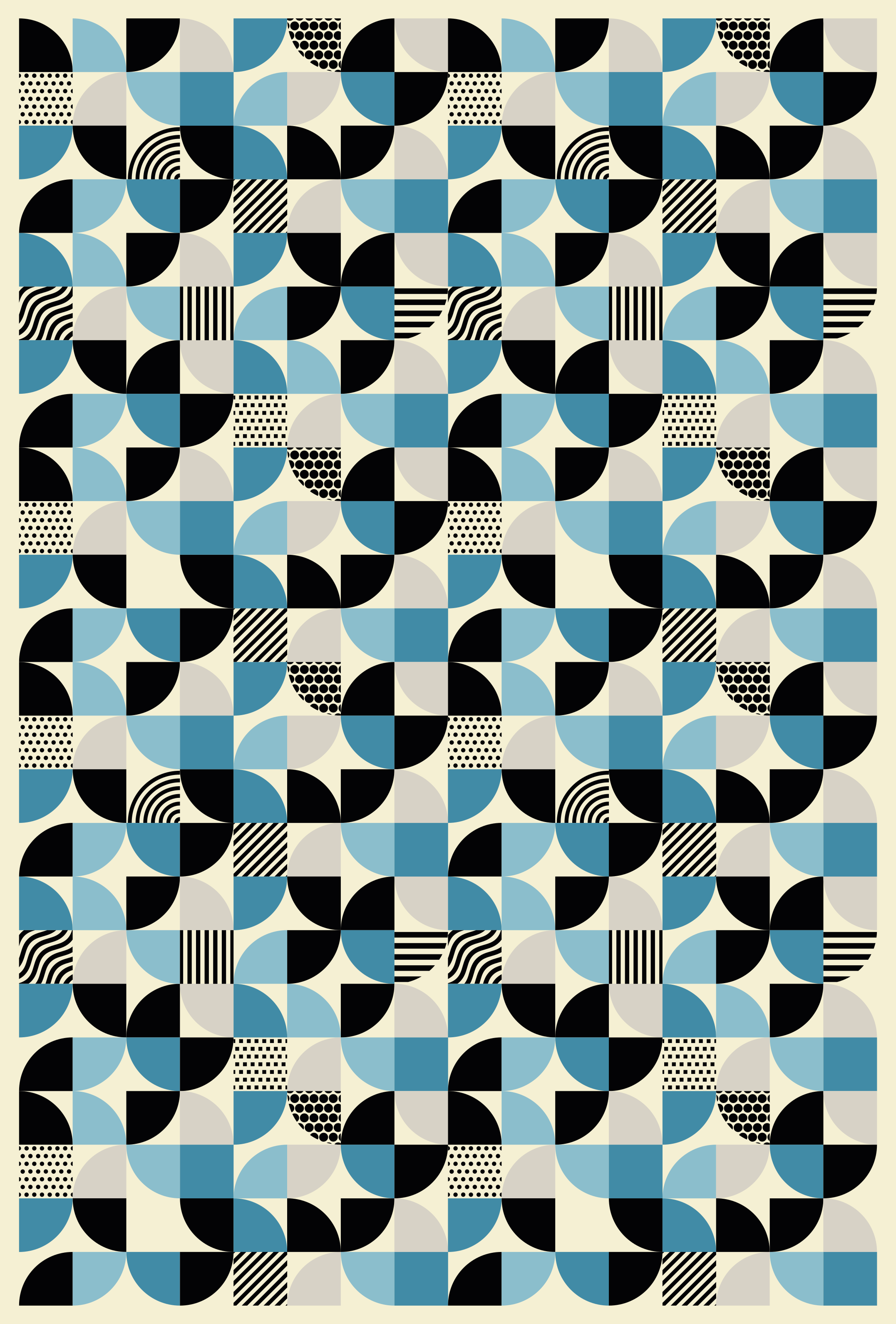 Covor de vinil pentru bucătărie model bauhaus albastru retro - TenStickers