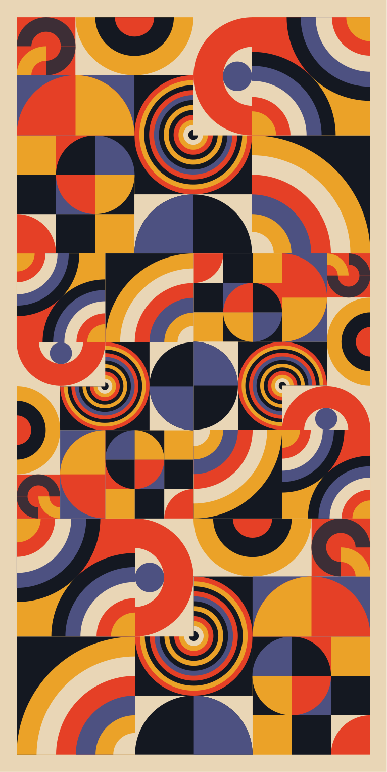 Covor de vinil pentru bucătărie cercuri bauhaus colorate - TenStickers