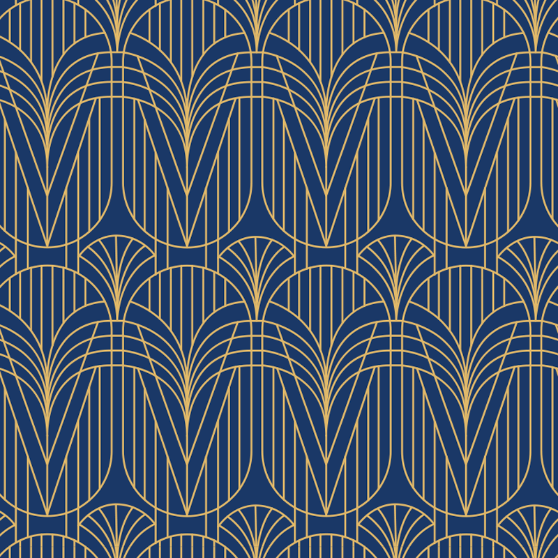 Covor de vinil pentru bucătărie cu model art deco aurit - TenStickers