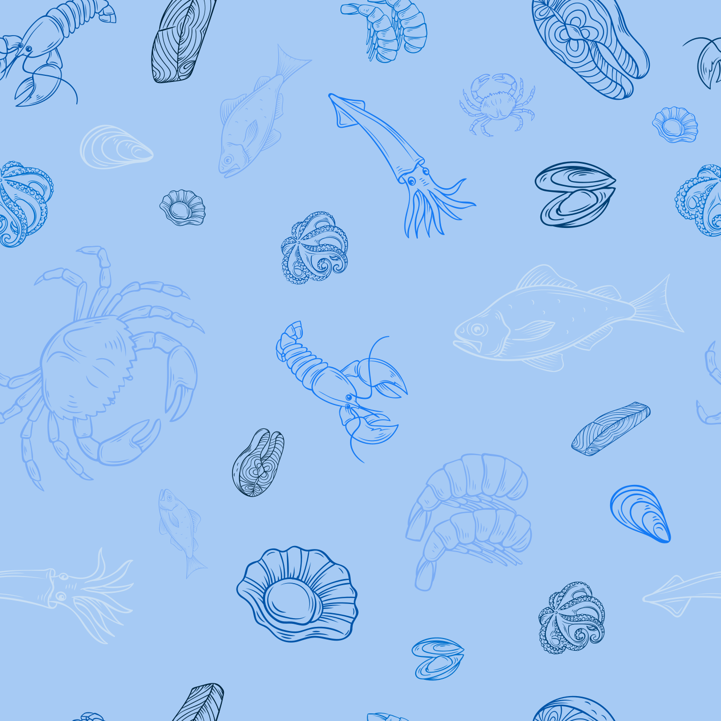 Covor de vinil pentru bucătărie cu model de fructe de mare - TenStickers