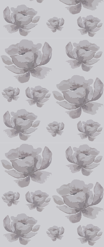 Covor vinil dormitor model floral gri anii '80 - TenStickers