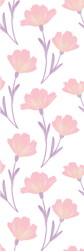 Covor vinil dormitor model floral minimalist acuarelă - TenStickers