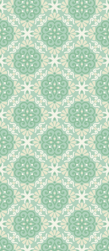 Covor vinil dormitor model floral verde nordic - TenStickers
