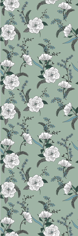 Covor vinil dormitor copac magnolia albă frumos - TenStickers