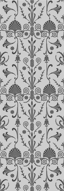 Covor vinil dormitor model floral gri provincial - TenStickers