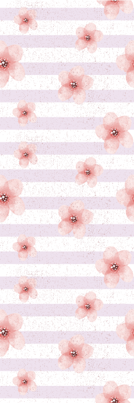 Covor vinil dormitor stil shabby chic cu dungi roz verticale - TenStickers