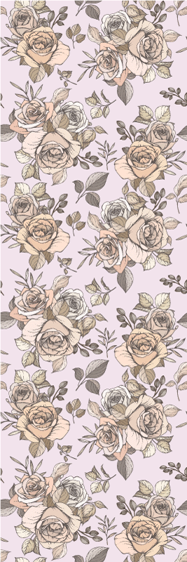 Covor vinil dormitor fundal trandafiri shabby chic - TenStickers