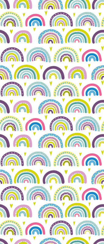 Covor vinil dormitor model curcubeu abstract colorat - TenStickers