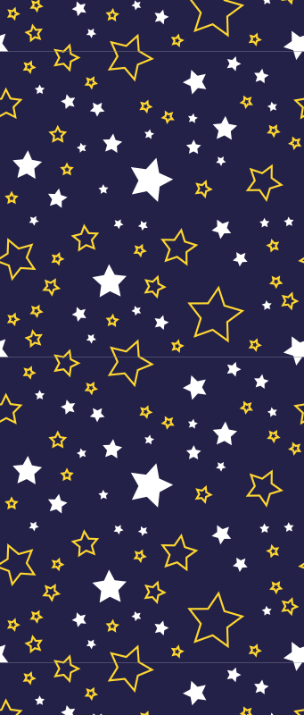 Covor vinil dormitor cer nocturn cu stele albe și galbene - TenStickers