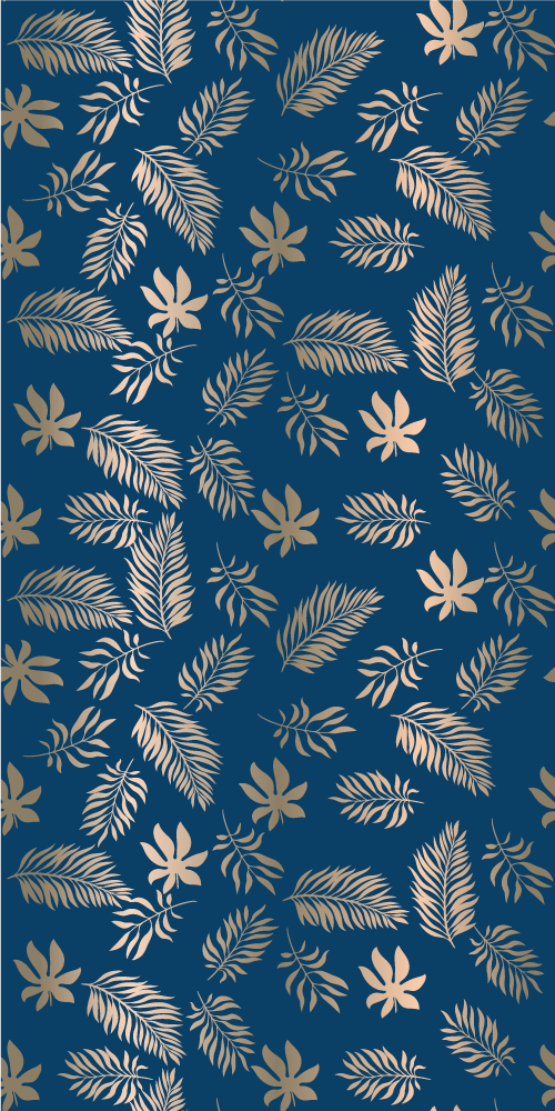 Covor vinil dormitor design flori albastre africane - TenStickers