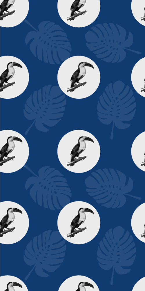 Covor vinil dormitor design cu păsări albastre africane - TenStickers