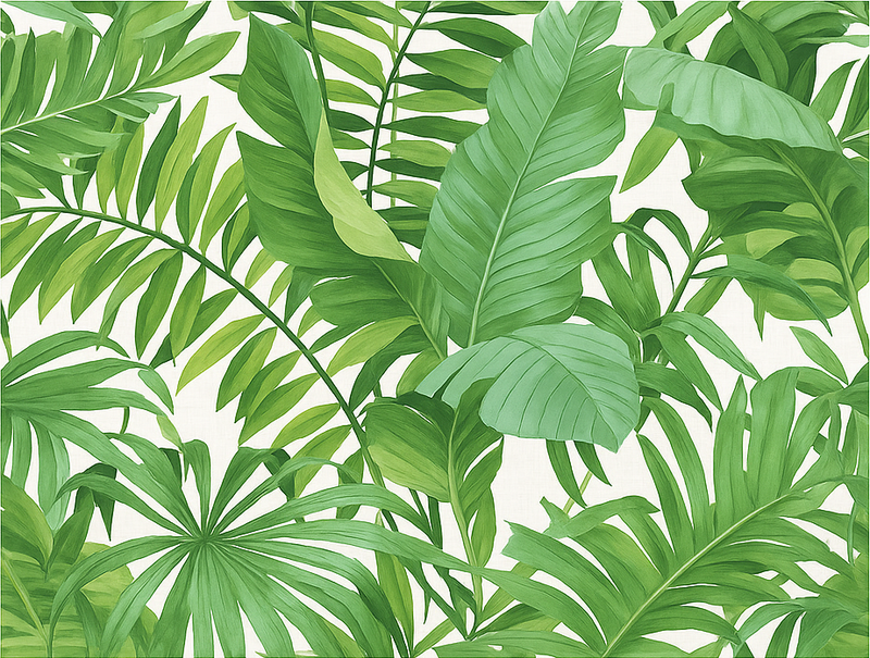 Covor vinil dormitor cu motiv frunze tropicale - TenStickers
