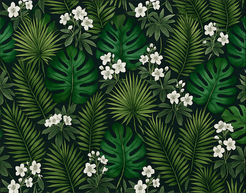 Covor vinil dormitor natură exotică verde - TenStickers