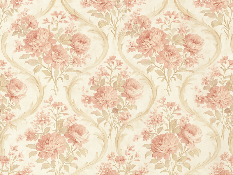 Covor vinil dormitor design flori vintage spalate - TenStickers