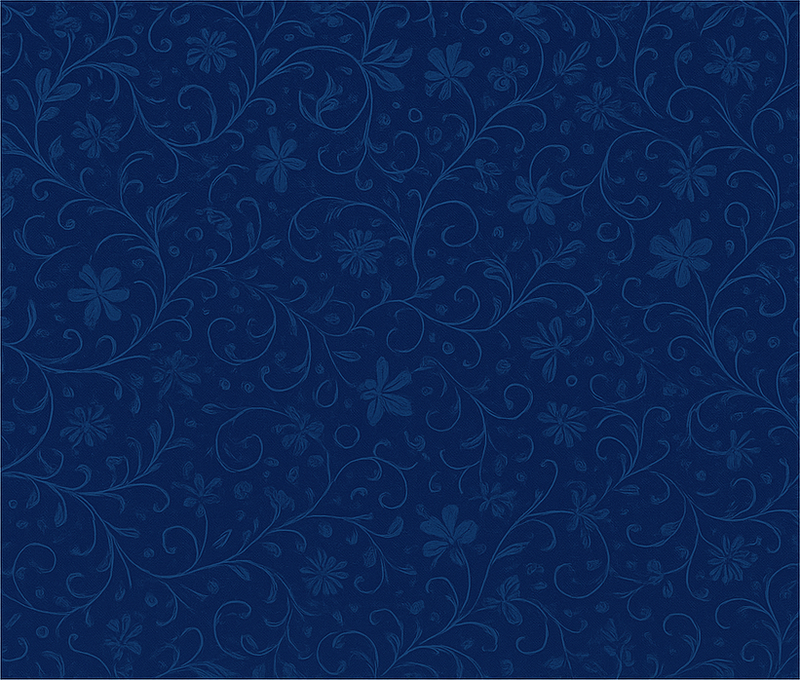 Covor vinil dormitor cu motiv floral albastru marin - TenStickers