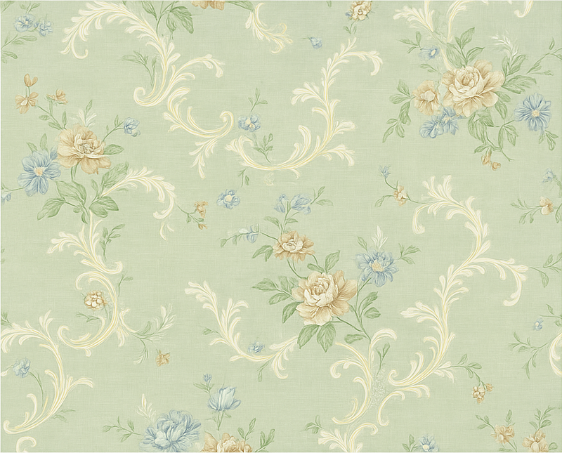 Covor vinil dormitor design flori și ornamente vintage - TenStickers