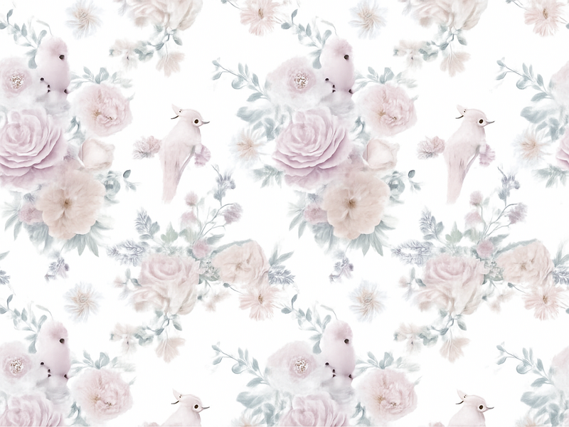 Covor vinil dormitor design flori elegante gri - TenStickers
