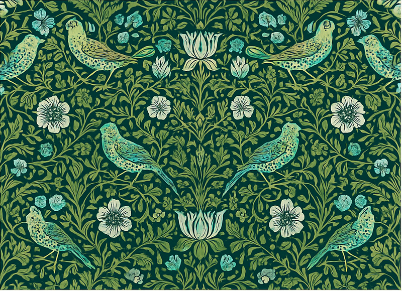 Covor vinil dormitor floral și cu păsări ornamental - TenStickers