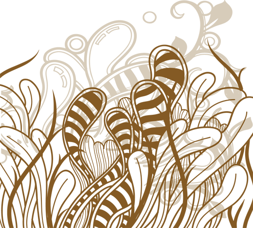 Covor vinil dormitor cu plante abstracte decorative - TenStickers