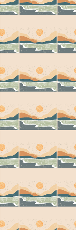 Covor vinil studiu peisaj montan abstract apus - TenStickers