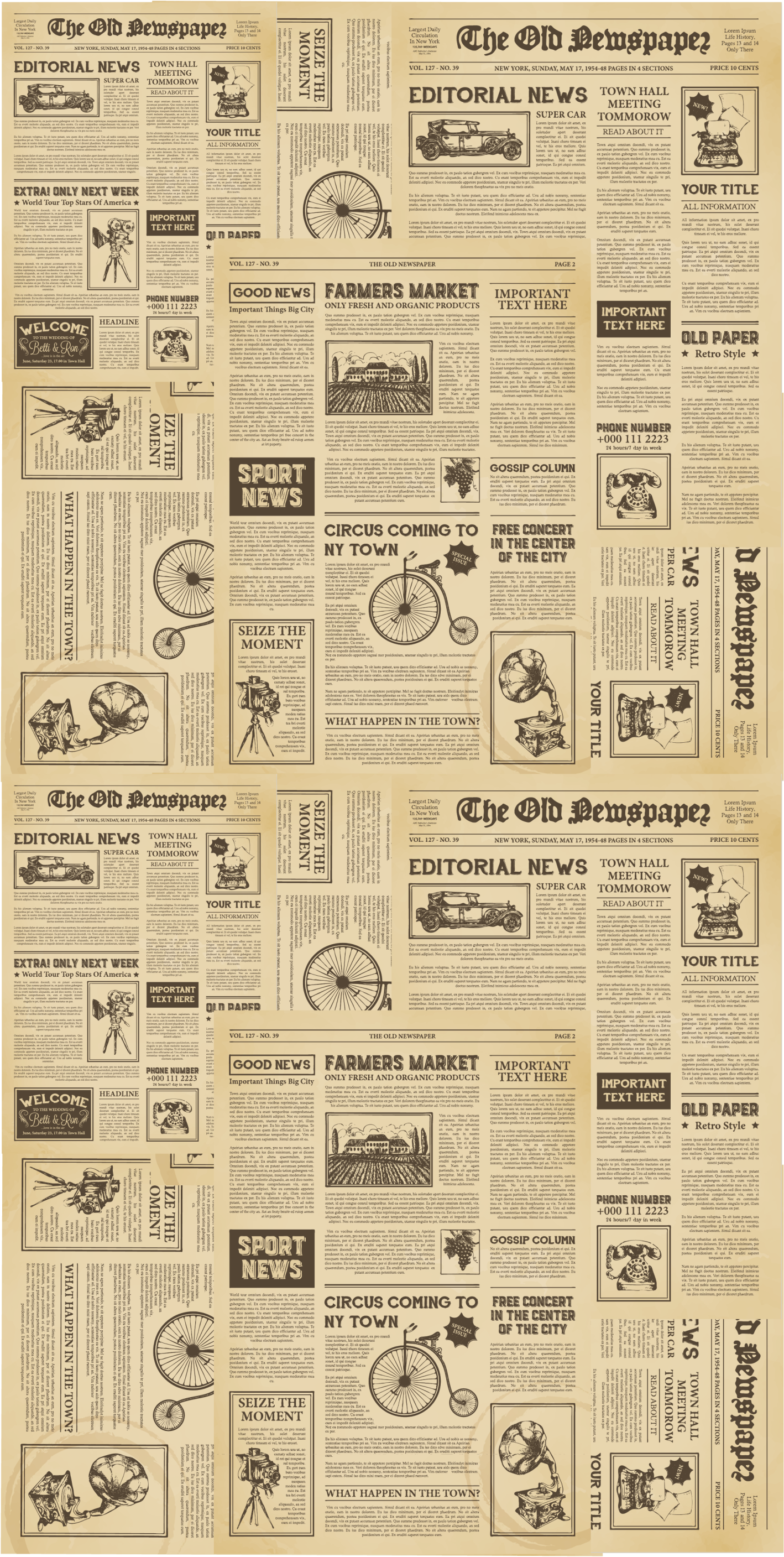 Covor vinil studiu ziar american vintage - TenStickers