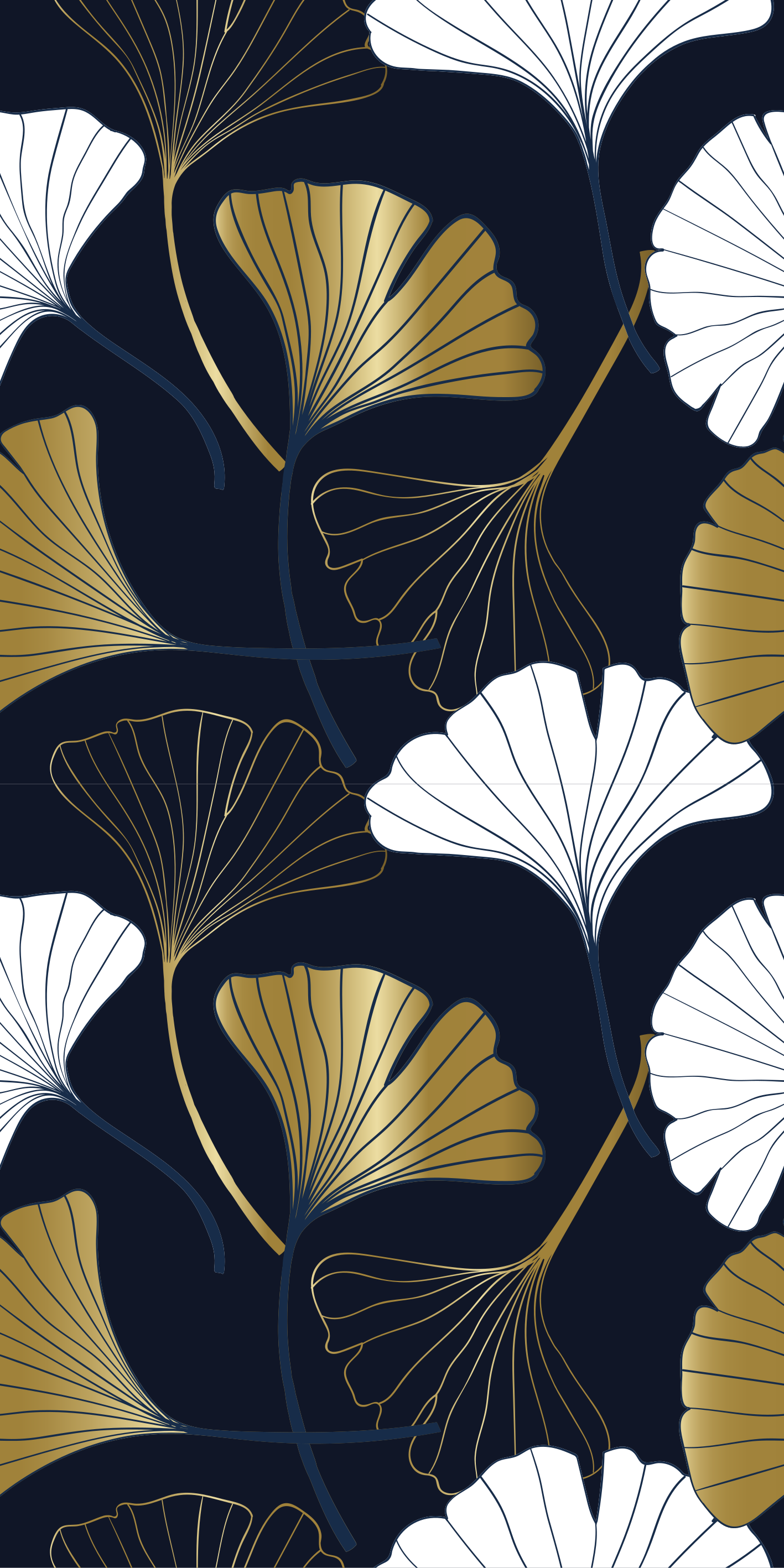 Covor vinil studiu frunze de ginkgo embosate - TenStickers