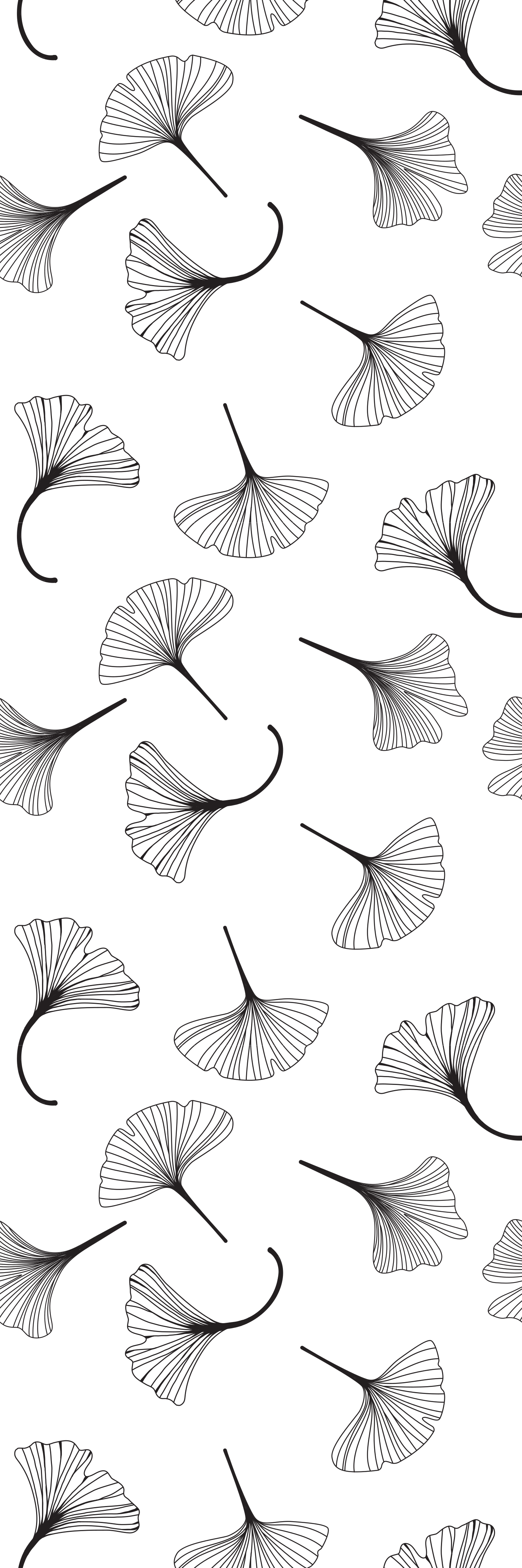 Covor vinil studiu model frunze ginkgo negre - TenStickers