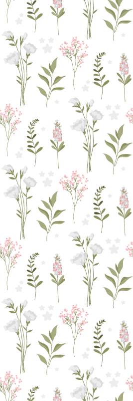 Covor vinil dormitor cu model floral minimalist - TenStickers