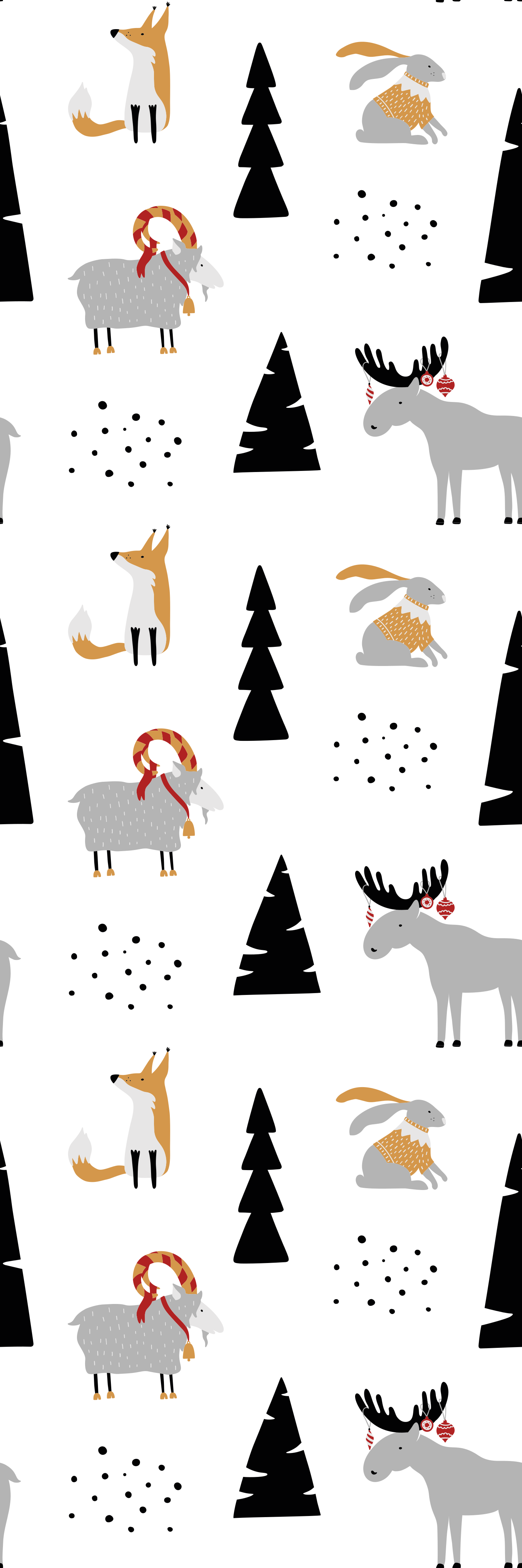 Covor vinil dormitor cu model animale de iarnă - TenStickers