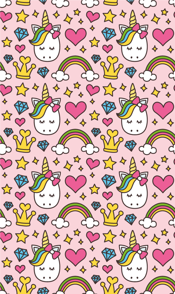 Covor vinil dormitor cu curcubee și unicorni drăguți - TenStickers