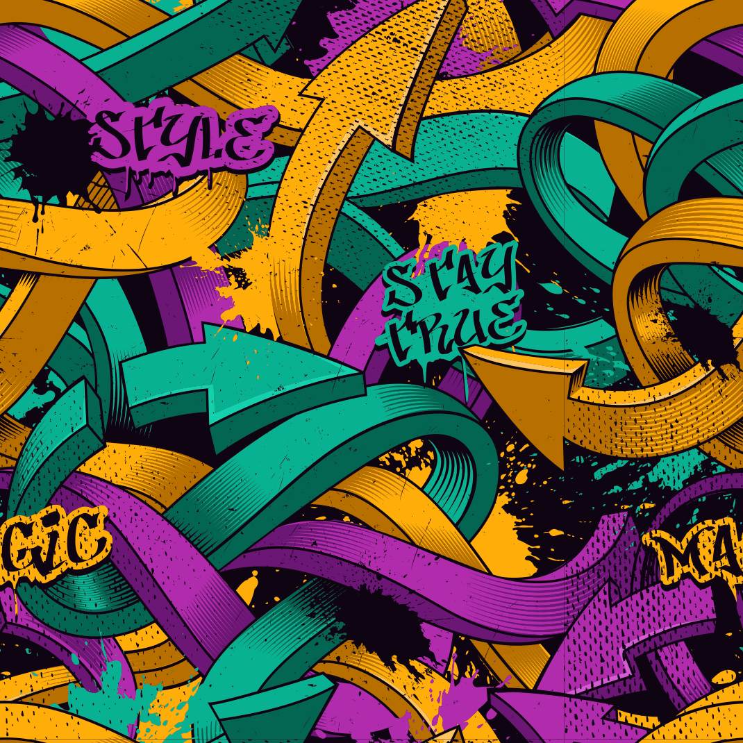 Covor vinil dormitor perete graffiti realist - TenStickers