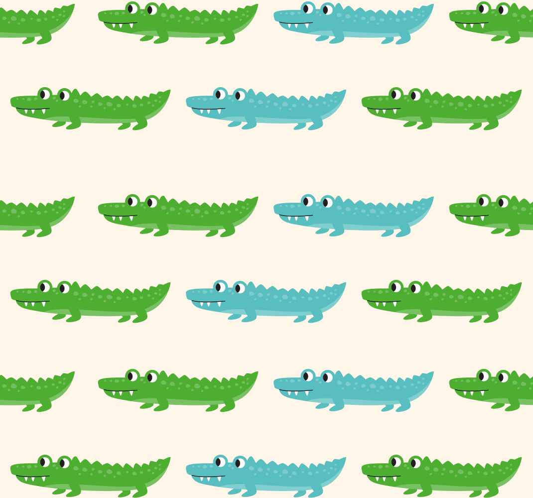 Covor vinil dormitor crocodil verde și albastru copii - TenStickers